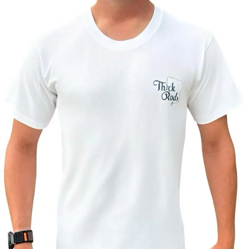 Gulf Fishing Swordfish TShirt – White Cotton Tee with Vibrant Blue Fish Graphic Design Loose-Fitting Casual Wear for Fishing Trips